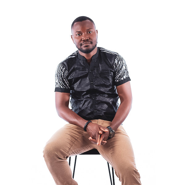 Orente fashions - Dimeji Button-Down {Black}.This #African shirts for men is ideal for both smart and casual occasions, transitioning from the office to an evening out. Pair with jeans or smart pants for a look unique to you.