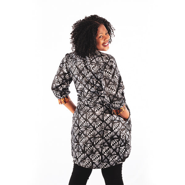 Orente fashions - Kemi Shirt Dress {Brown-Black}. This shirt dress has been designed for tight fit on the waist and loose on the hips. Can be worn buttoned with a pair of tights and heels or cute sandals.