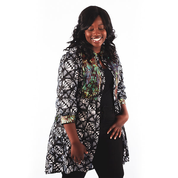 Orente fashions - Kemi Shirt Dress {Green-Black}.This shirt dress has been designed for tight fit on the waist and loose on the hips. Can be worn buttoned with a pair of tights and heels or cute sandals.