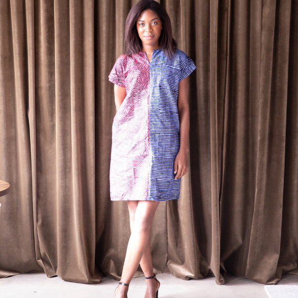 Bold cotton print dress