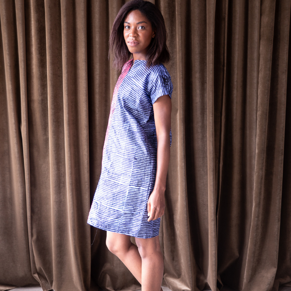 Pattern cotton midi dress