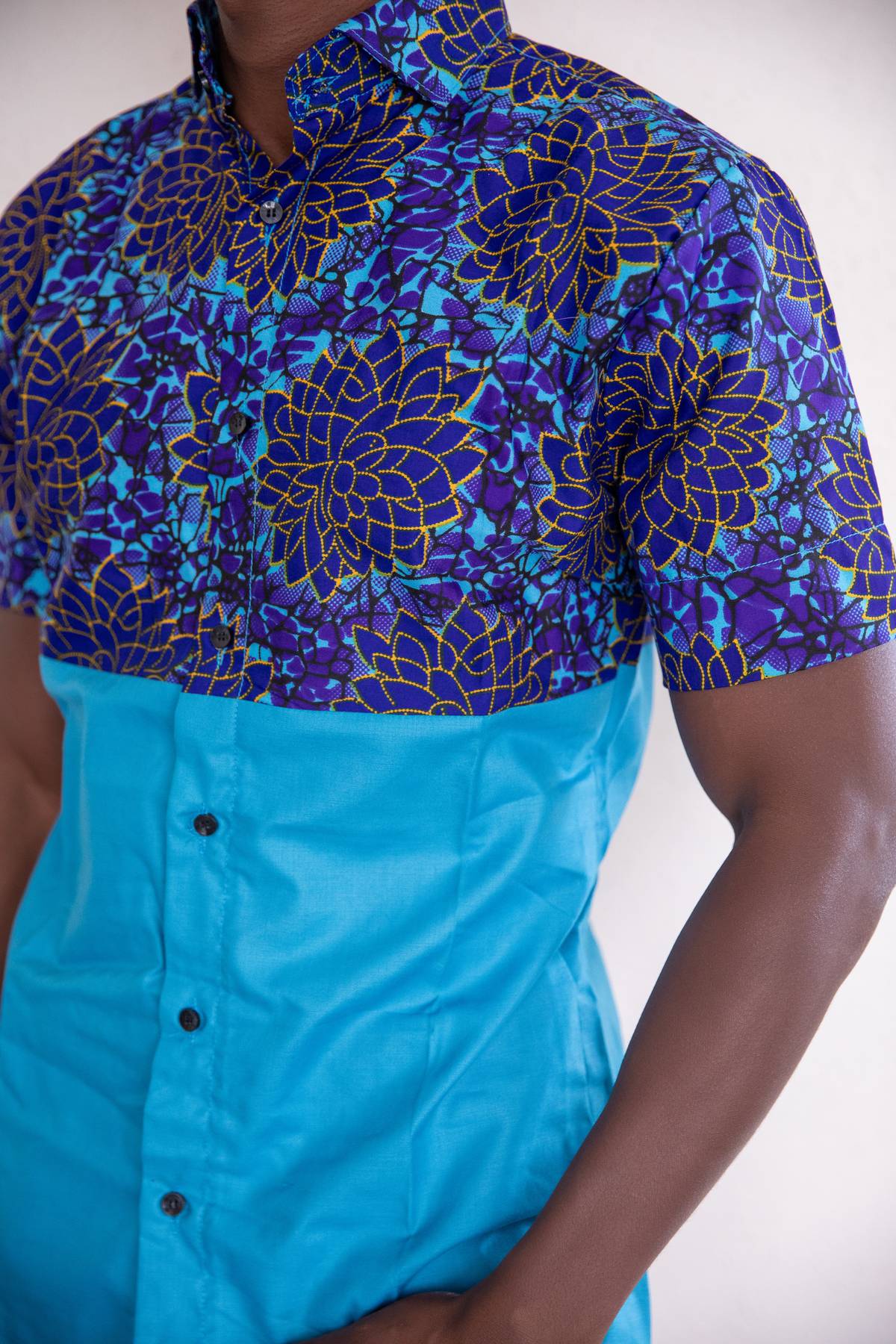 Blue Ankara Men's Shirt - NASH