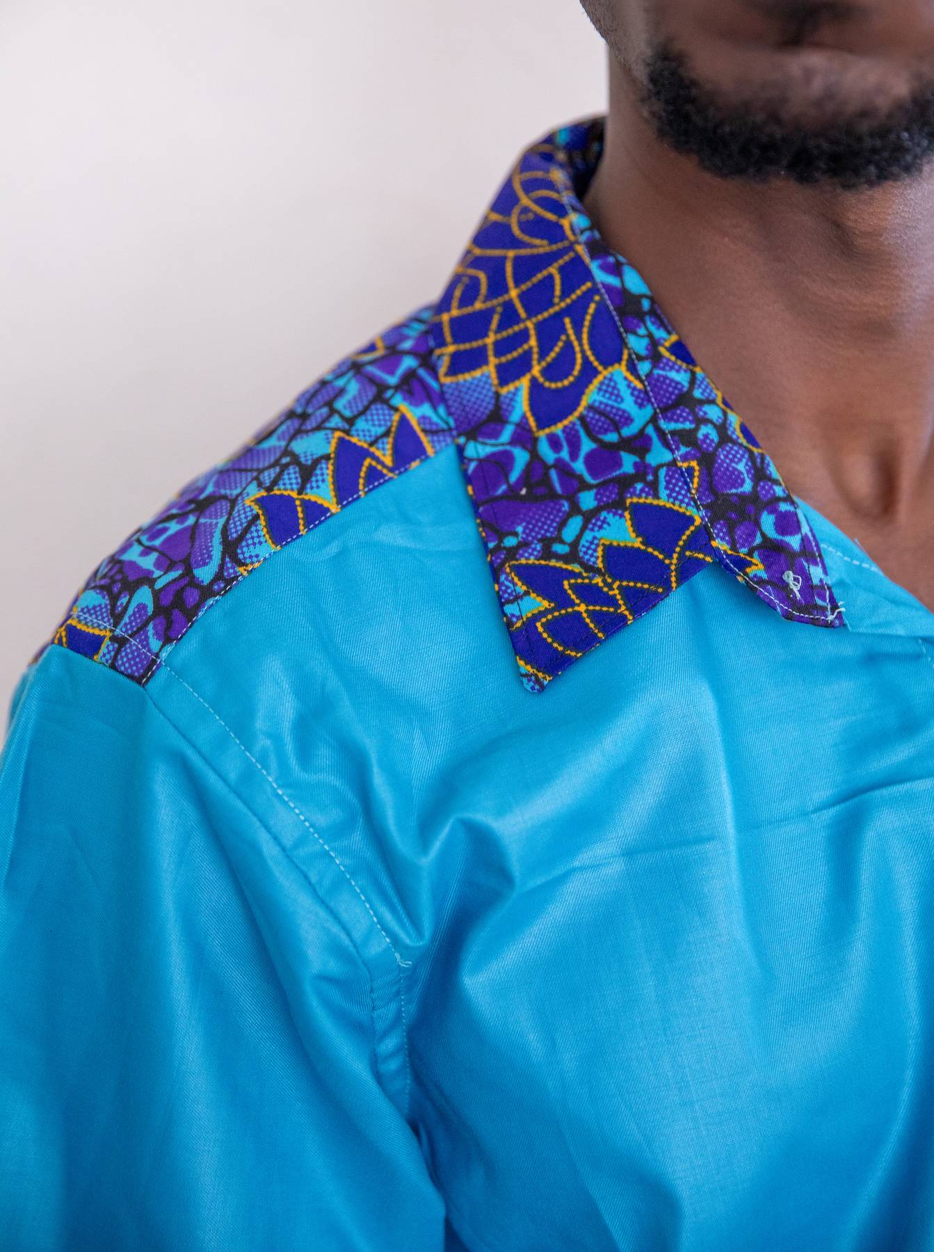 Blue Ankara Men's Shirt - NASH