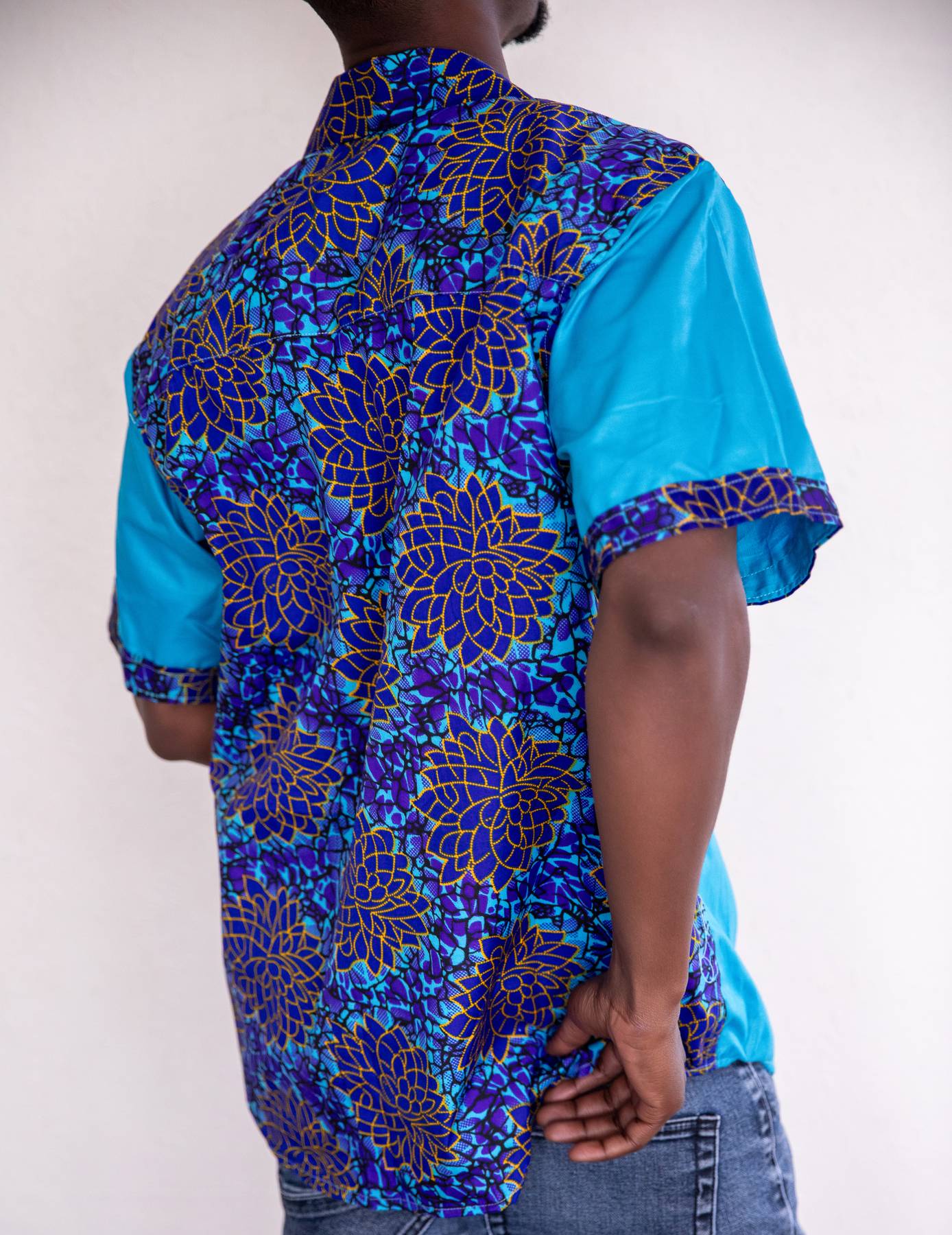 Blue Ankara Men's Shirt - NASH