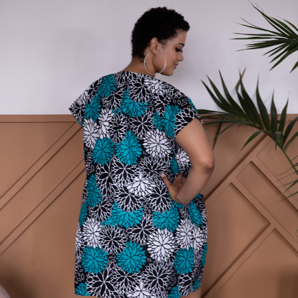 Blue ankara dress outlet
