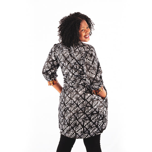 Orente fashions - Kemi Shirt Dress {Brown-Black}. This shirt dress has been designed for tight fit on the waist and loose on the hips. Can be worn buttoned with a pair of tights and heels or cute sandals. 